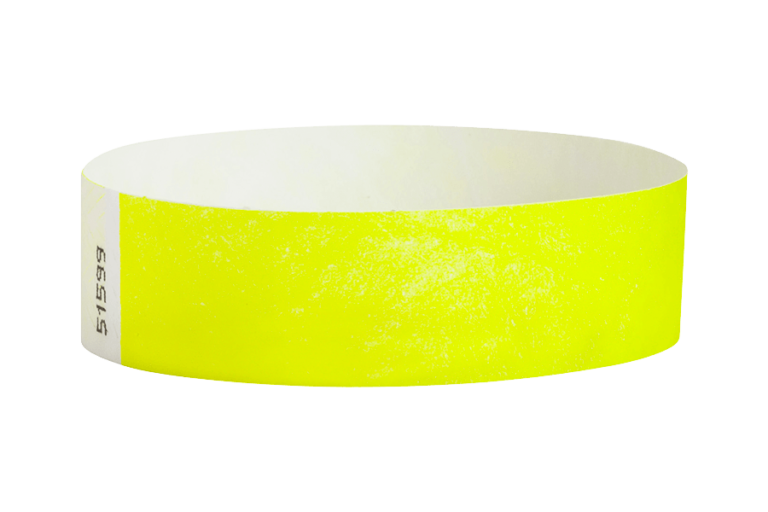 50  3/4"  NEON YELLOW  PLASTIC/ VINYL WRISTBANDS WRISTBANDS FOR EVENTS, 