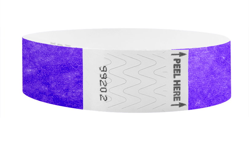 PURPLE Plain and Customised Printed Tyvek Wristbands Security, Paper Like 